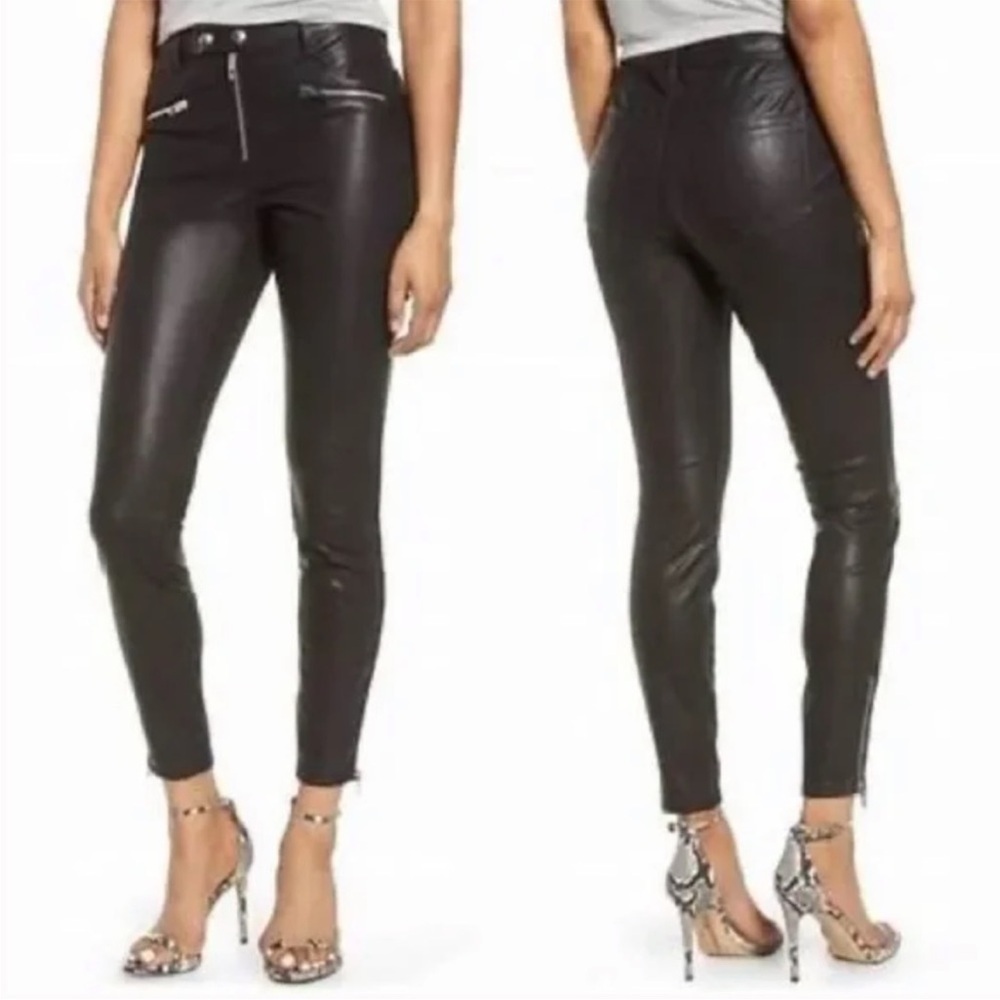 Blank NYC Vegan‎ Faux Leather Deja Boo Black Pants Size 24